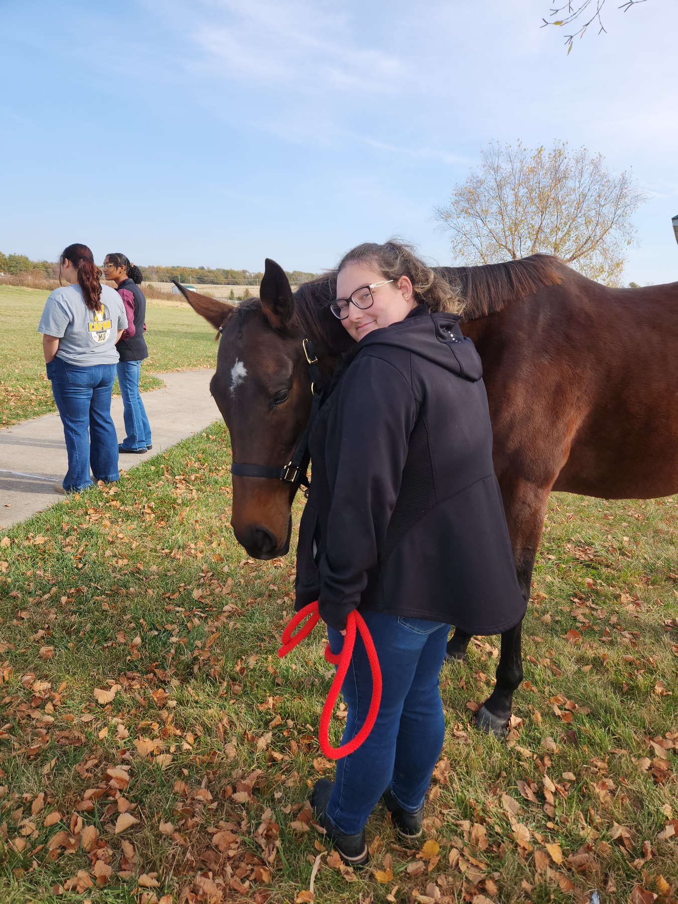 Brystol spending time with a horse
